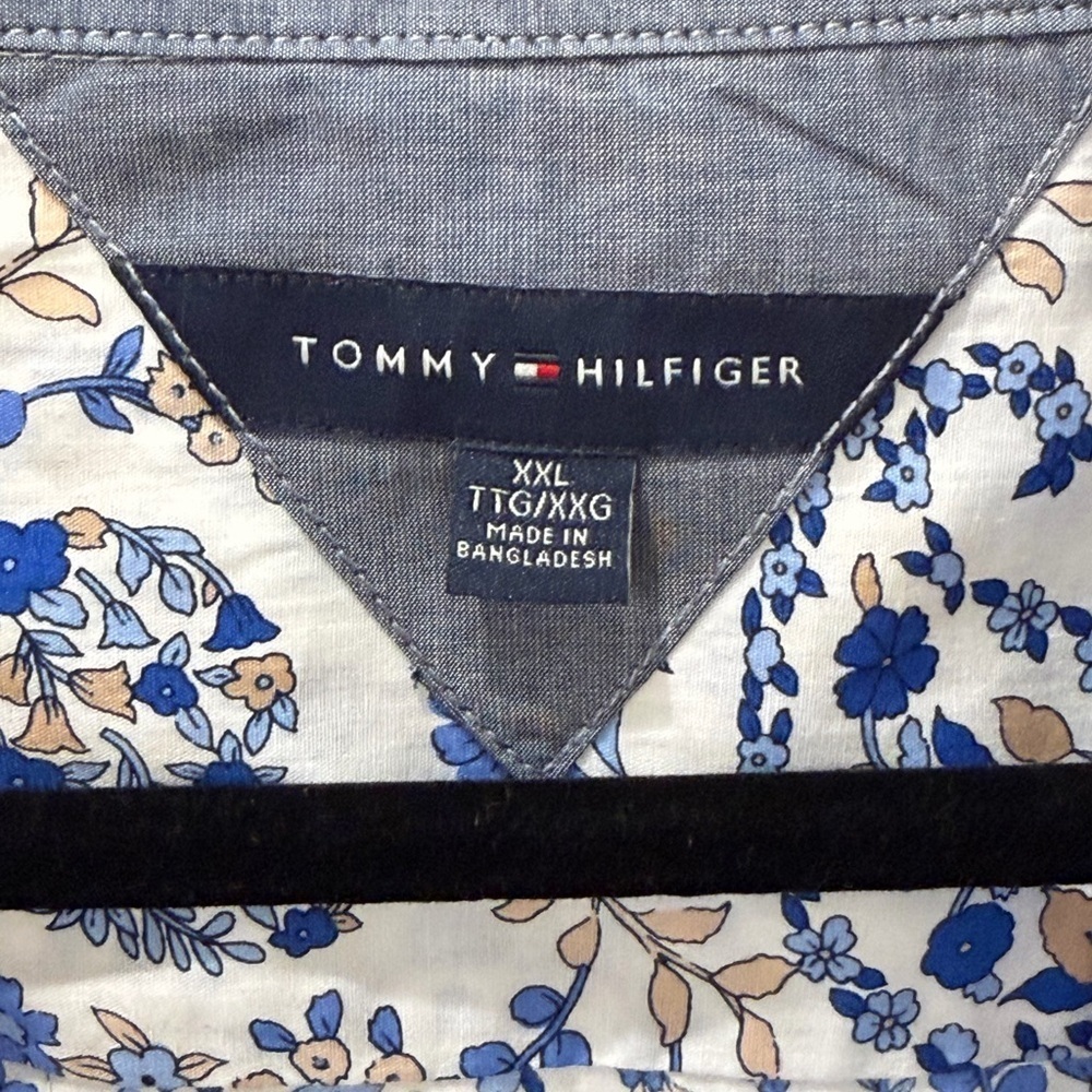 Tommy Hilfiger Blue Floral Paisley Button-Down Shirt • Size XXL - Picture 6 of 7